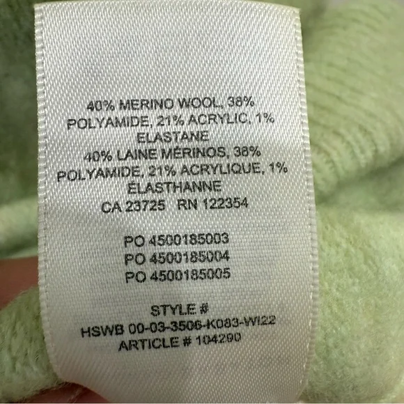 The Group Babaton Thurlow Sweater M Green Merino Wool blend - Picture 7 of 11